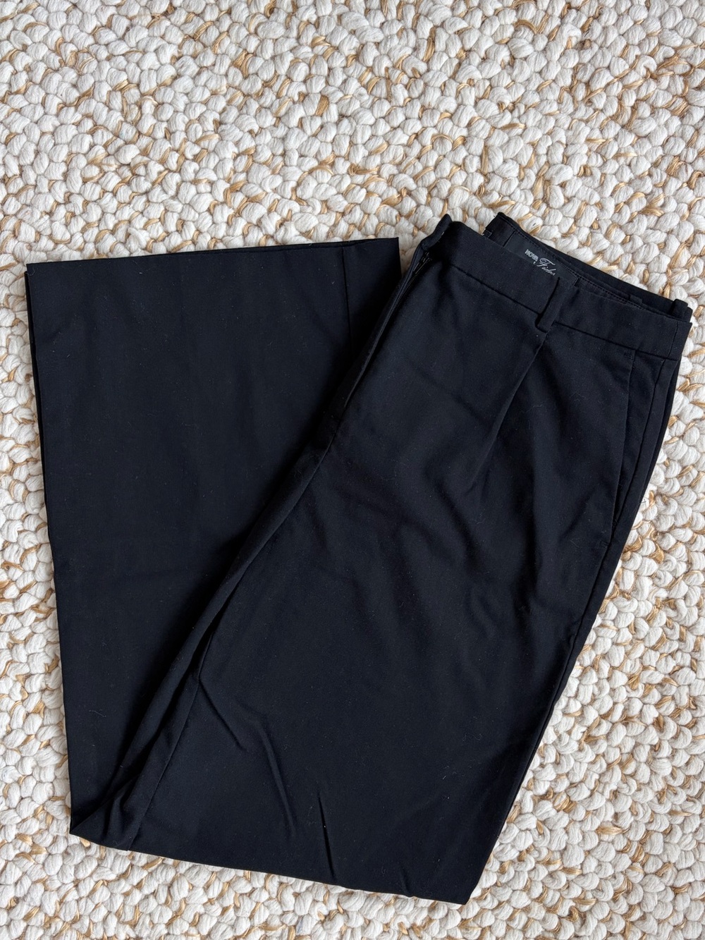 J. Crew Essential Wide-leg Pant in Black Wool Blend